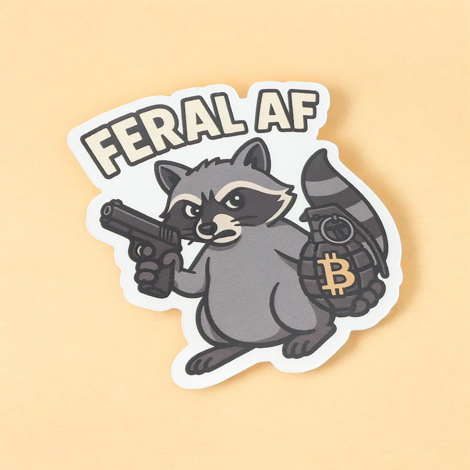 Feral AF Bitcoin Sticker