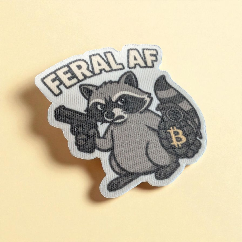 Feral AF Bitcoin Sticker - Fabric