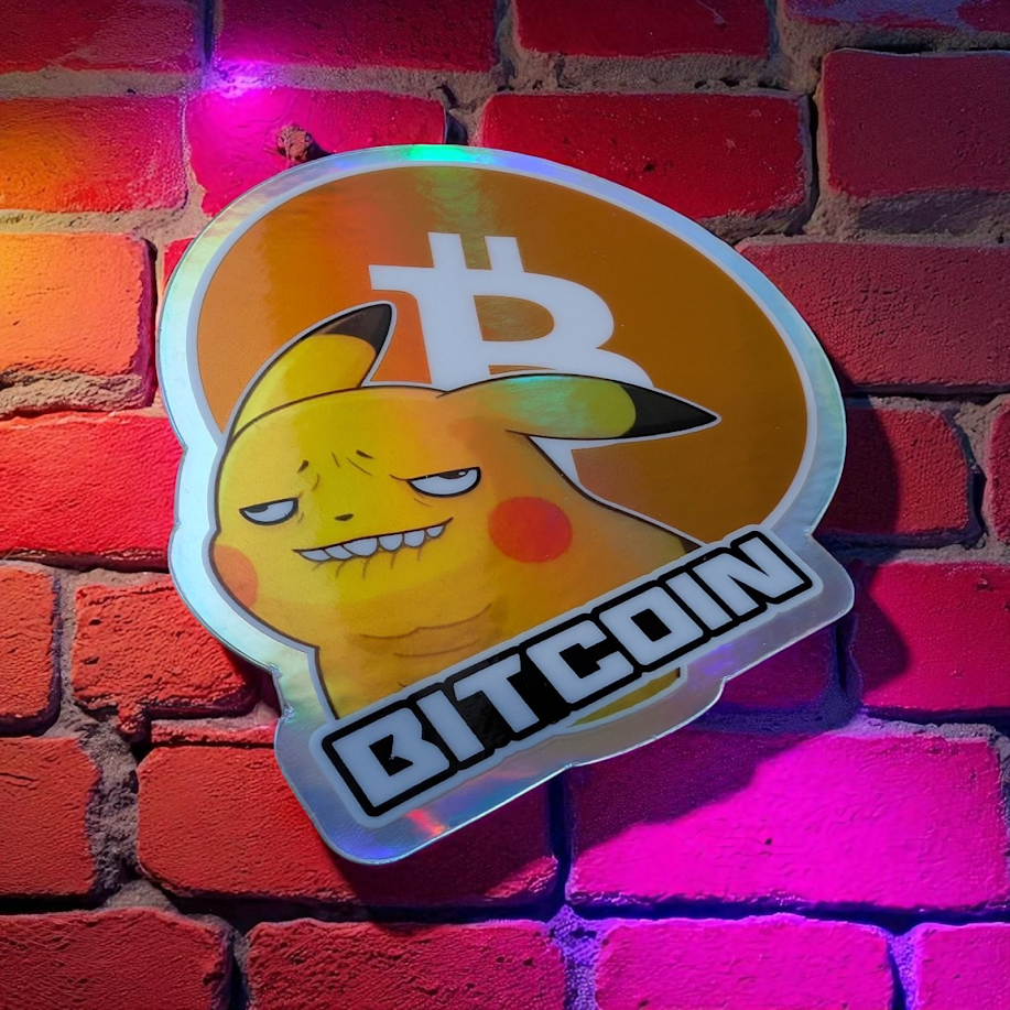 Bitcoin Pikachu Sticker - holo