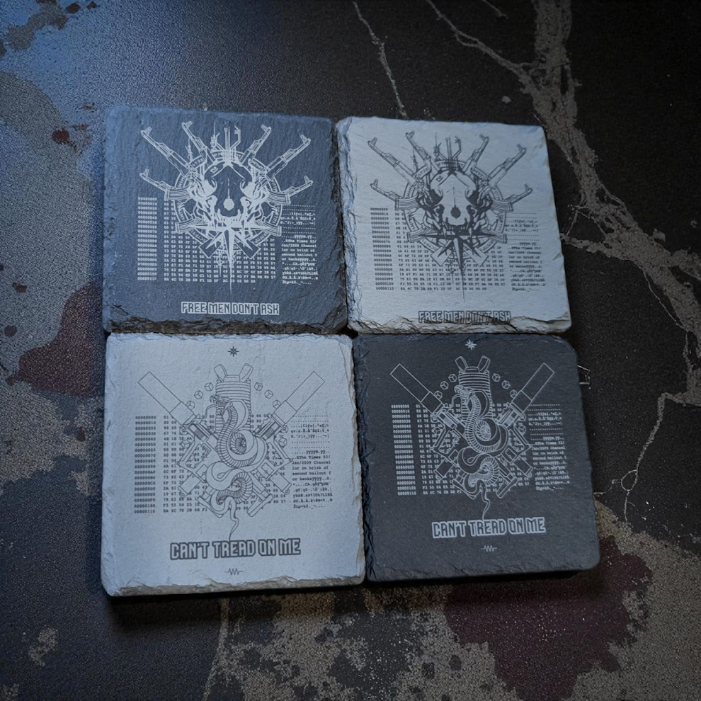 MADEX Bitcoin Slate Coasters Ultimate 4 Pack