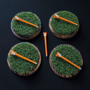 The 19th Hole Bitcoin Kit – Turf Coasters + 5 BTC Golf Tees