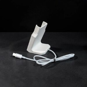 ColdCard Mk5 Dock with built-in USB-C to USB-C cable, white 3D printed hardware wallet stand by CryptoCloaks