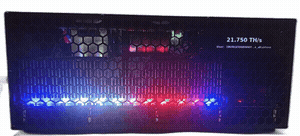GekkoScience KBox RGB Bitcoin miner running a multicolor animated lighting mode