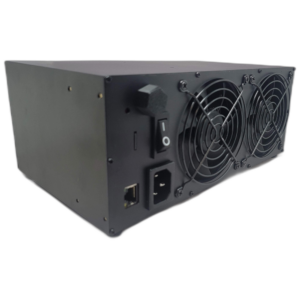 GekkoScience KBox Bitcoin mining heater rear angle with dual fans power switch and network connections