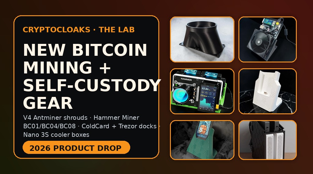 New CryptoCloaks Bitcoin mining and self-custody gear for 2026