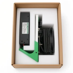 Open Hammer Miner Thor P2 retail box with miner stand and power supply protected in fitted foam