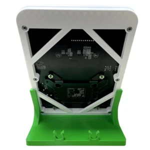 Rear view of Hammer Miner Thor P2 showing back circuit board support frame and green desktop stand