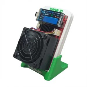 Hammer Miner Thor X1 3.2 TH/s home Bitcoin miner front angle with fan color display and green stand