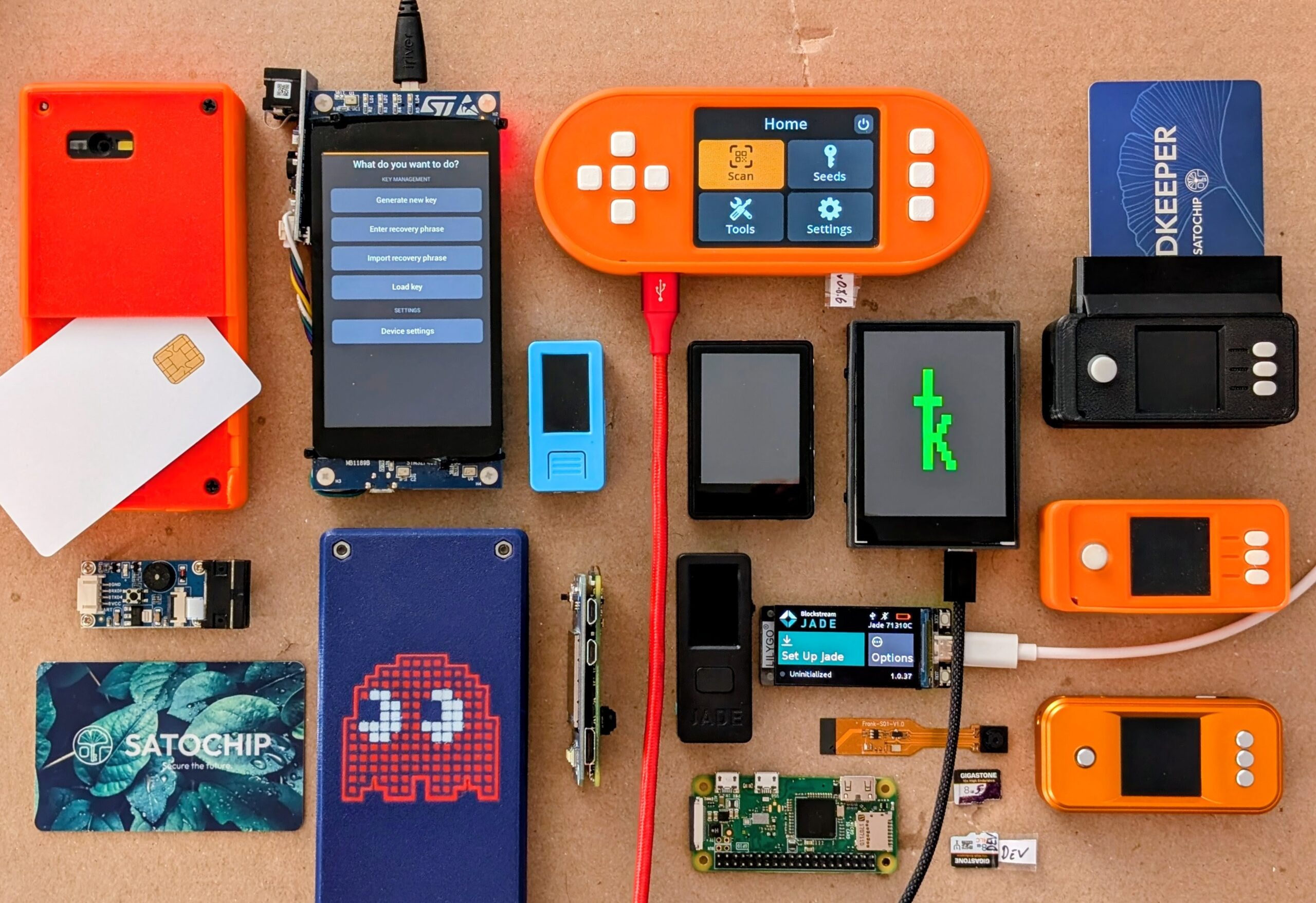 DIY Bitcoin signing devices from SeedSigner, Krux, Specter DIY, Satochip, and Jade