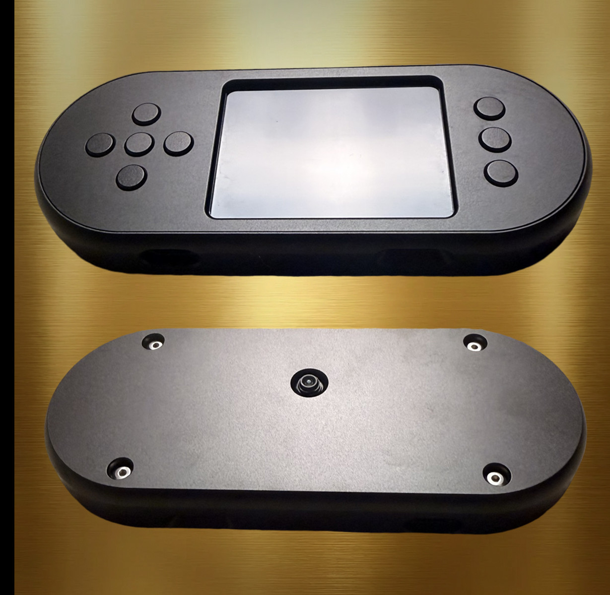 Black SeedSigner Plus assembled Bitcoin signing device front and rear views