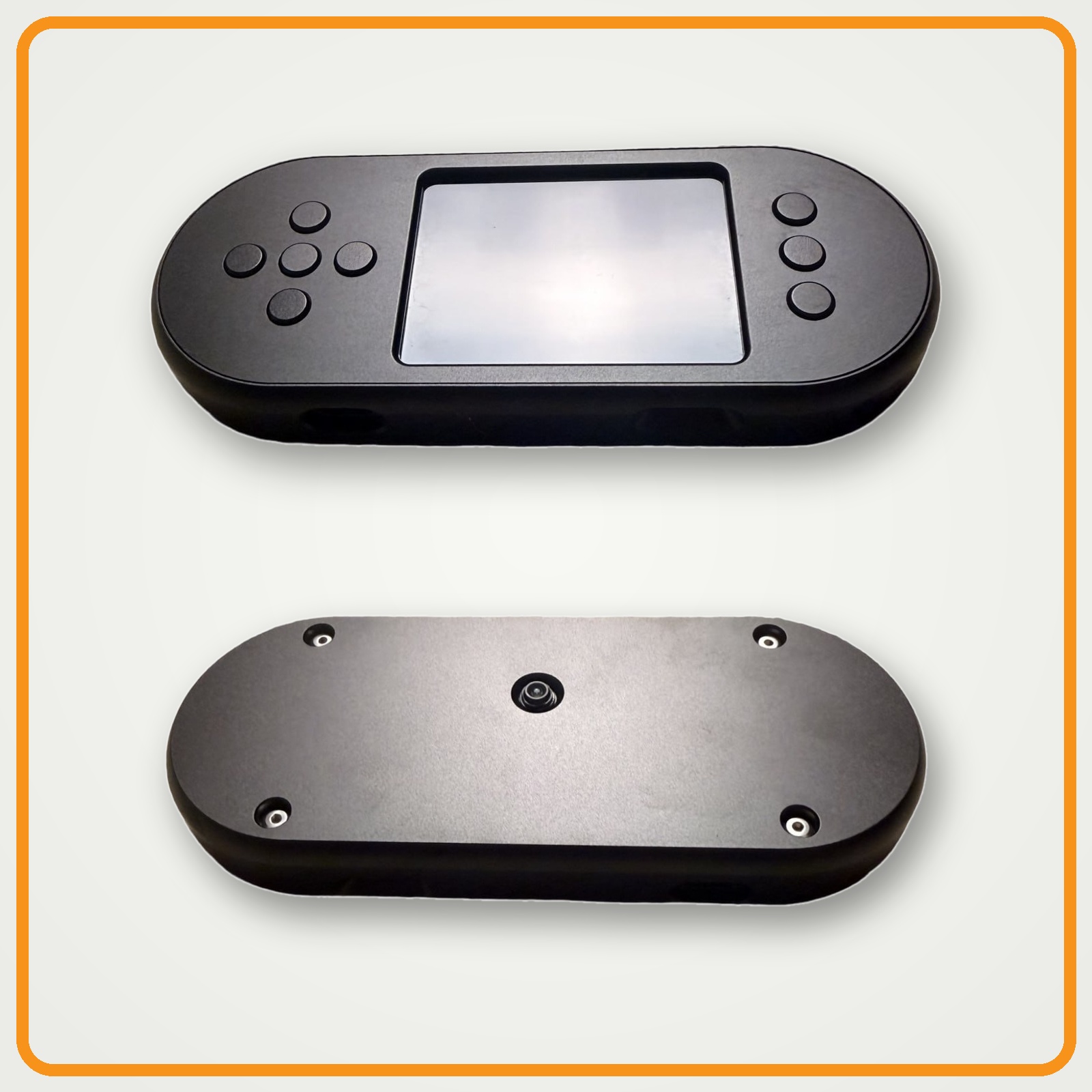 SeedSigner Plus complete air-gapped Bitcoin signing device in black shown from front and rear