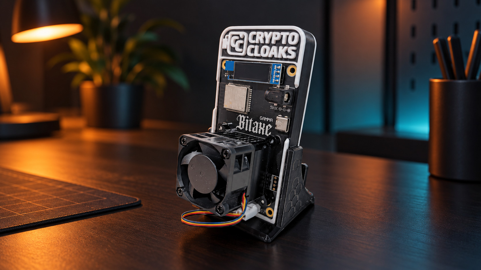 Hammer Miner Thor P2 compact home Bitcoin miner from a right angle