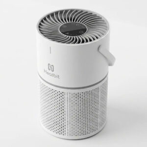Heatbit Bitair air purifier and Bitcoin miner, complete device on neutral background